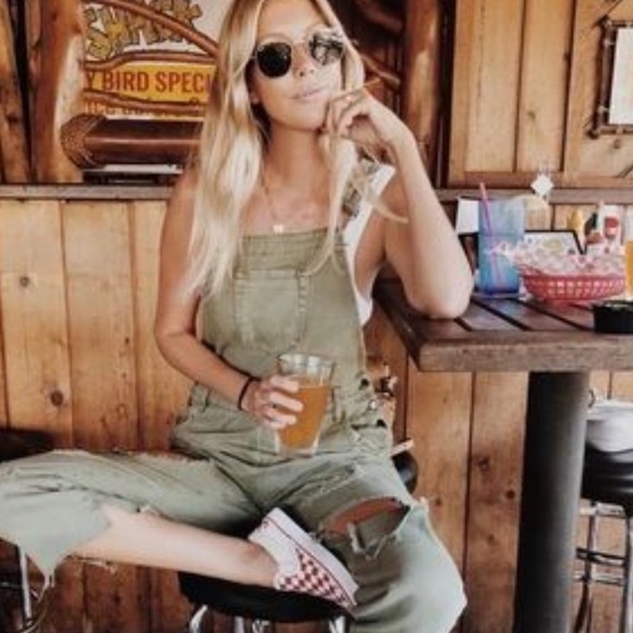 One Teaspoon Free People Hooligan Distressed Overalls, sz 27 - Picture 1 of 10